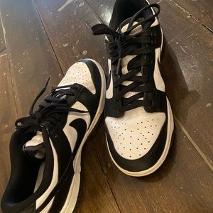 Nike dunk low panda black and white  barely used - size 8.5 womens
